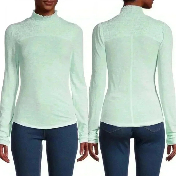 New with tags We the free Womens Caroline Smocked Turtleneck Top - Picture 7 of 7